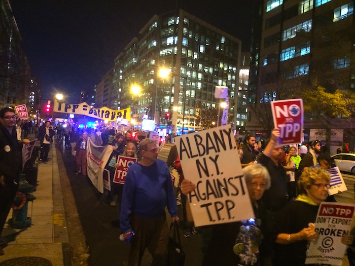 Photo of TPP protests in Washington DC 2015