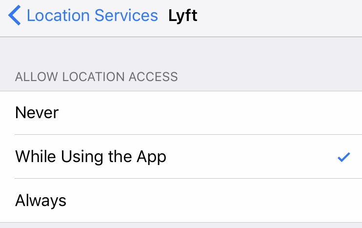 Lyft Permissions