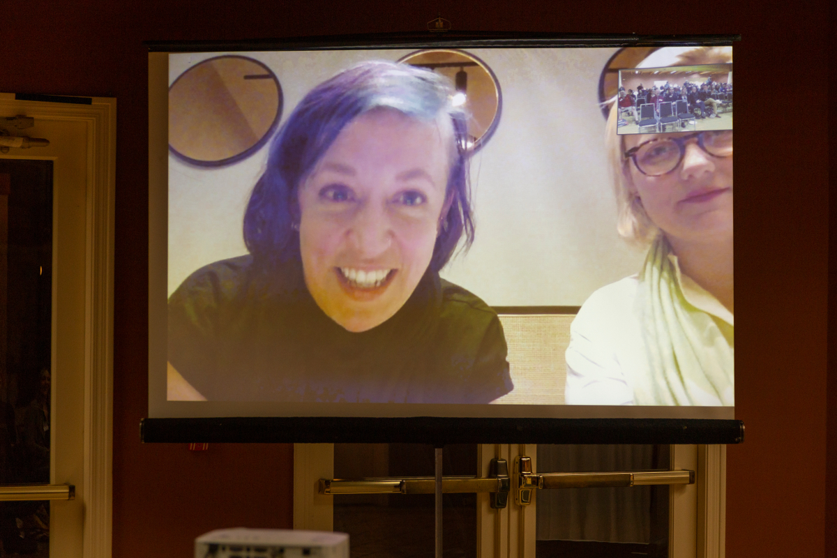 Jillian York, EFF's Director of International Freedom of Expression and Sarah T. Roberts call-in from Greece.