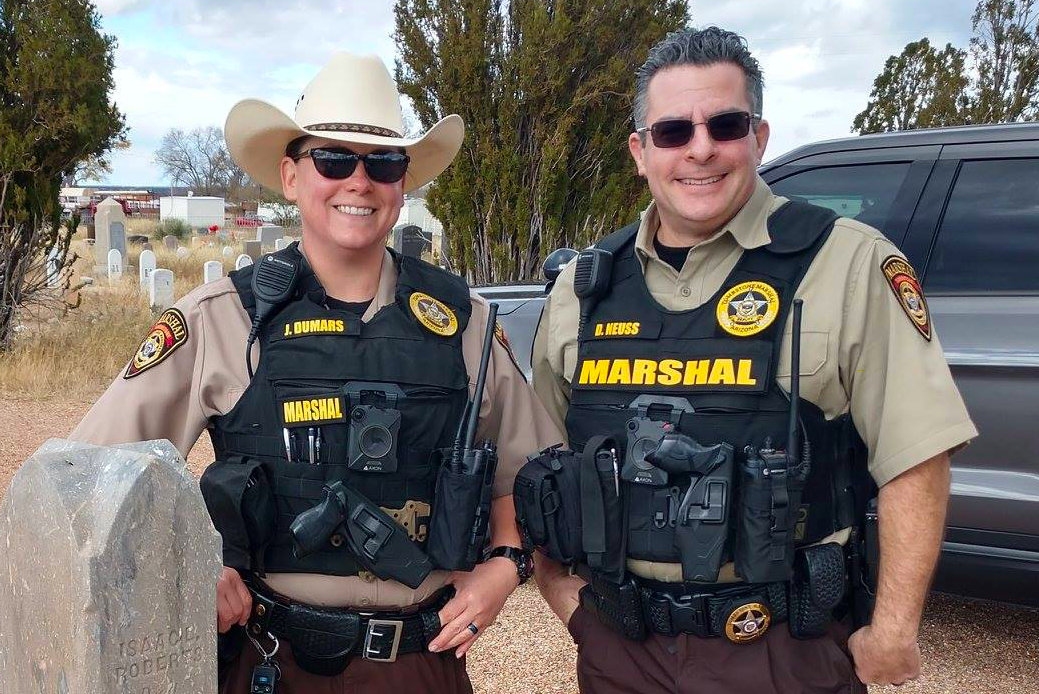 Two Tombstone Marshals wearing body cameras 