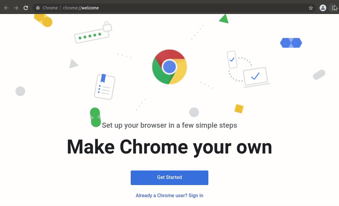 Displays written steps above for Chrome