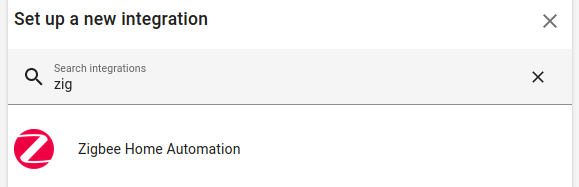 Screenshot of ZHA Integration