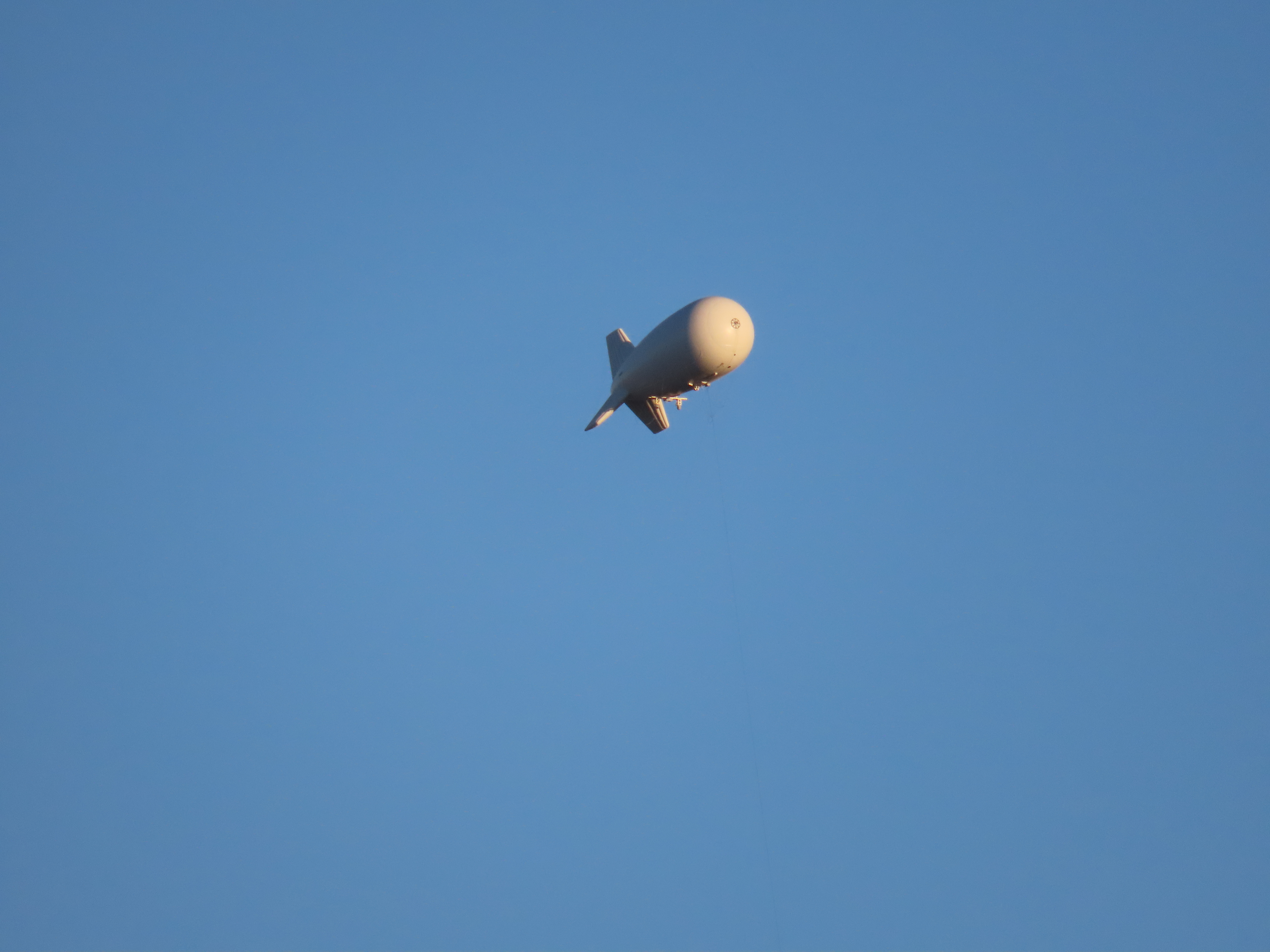 A Tactical Aerostat flying over State Road 9, Luna County, NM