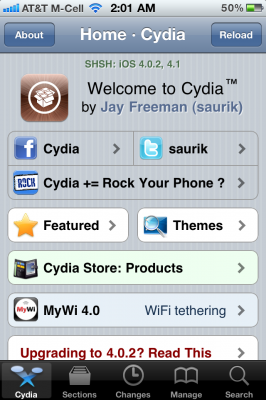 The Cydia App Store for Jailbroken iPhones